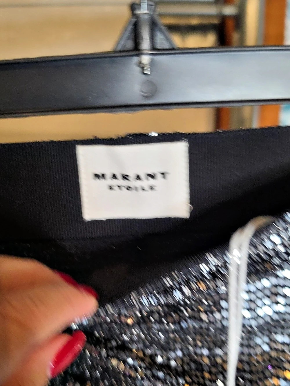 Isabel Marant Dolene Ruched Sequin Midi Skirt in Silver Size 36 NWT - Picture 6 of 9